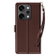 Avizar Étui Portefeuille pour Oppo Reno 14 / 14F / 14 FS avec Dragonne - Étui portefeuille en similicuir marron élégant et fonctionnel compatible Oppo Reno 14, 14F et 14 FS