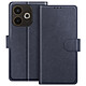 Avizar Étui Portefeuille pour Oppo A5 Pro Série Chesterfield avec Fonction Support Bleu nuit - Protection complète contre rayures, chocs et usure quotidienne pour votre Oppo A5 Pro