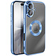 Coque pour iPhone 17 avec Contour Chromé en Silicone Souple Bleu clair pas cher