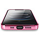 Acheter Coque pour iPhone 16e avec Contour Chromé en Silicone Souple Rose