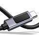 Swissten Câble 3A Charge et Synchro USB vers USB-C 60W 1m avec Écran Led Noir pas cher
