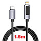 Acheter Swissten Câble 3A Lightning vers USB-C 30W 1.5m avec Écran Led Afficheur de Puissance Noir