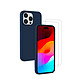 Evetane Coque iPhone 15 Pro Silicone liquide Bleu Marine + 2 Vitres en Verre trempé Protection écran Antichocs Coque iPhone 15 Pro Silicone liquide Bleu Marine + 2 Vitres en Verre trempé Protection écran Antichocs
