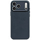 Decoded Coque pour iPhone 17 Pro MagSafe en Cuir Antichocs Bleu marine - Cette coque bleu marine pour iPhone 17 Pro est fabriquée en cuir pleine fleur aniline et présente une surface qui se patine progressivement avec l'usage