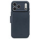 Decoded Étui Folio pour iPhone 17 Pro Max MagSafe en Cuir avec Coque Détachable Bleu marine - Cet étui folio bleu marine pour iPhone 17 Pro Max est fabriqué en cuir pleine fleur qui développe une patine naturelle avec l'usage