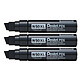 PENTEL Marqueur permanent N50XL Corps Aluminium Pointe biseautée 17 mm Noir x 3 Marqueur permanent