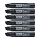 PENTEL Marqueur permanent N50XL Corps Aluminium Pointe biseautée 17 mm Noir x 6 Marqueur permanent