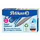 PELIKAN Etui de 5 Cartouches d'encre pour roller Pelikano/Twist Bleu Cartouche d'encre