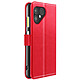 Mayaxess Étui Portefeuille pour Fairphone 6 avec Dragonne et Fonction Support Rouge - Étui effet cuir élégant avec multiples rangements cartes et billets
