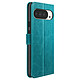 Mayaxess Étui Portefeuille pour Google Pixel 10 Pro XL avec Dragonne et Fonction Support Turquoise Étui effet cuir élégant avec multiples rangements cartes et billets