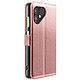 Mayaxess Étui Portefeuille pour Fairphone 6 avec Dragonne et Fonction Support Rose champagne - Étui effet cuir élégant avec multiples rangements cartes et billets