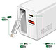 Avis 4smarts Chargeur de Voyage 3-en 1 GaN 65W avec Cable Intégré Double Port USB-C et USB Blanc