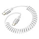 4smarts Câble USB-C vers USB-C 240W 480 Mb/s Spiralé Rétractable 12 à 50cm Blanc Charge ultra rapide 240W compatible Power Delivery (PC, MacBook, tablette...)