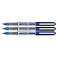 UNI-BALL Stylo Roller Encre Liquide Recyclé EYE Micro UB150E Pointe Fine Bleu x 3 Stylo roller