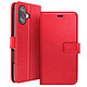 Mayaxess Étui Portefeuille pour iPhone 17 avec Dragonne et Fonction Stand Rouge - Cet étui portefeuille rouge pour iPhone 17 associe un revêtement grainé et satiné à une conception pratique pour un usage quotidien