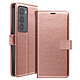 Mayaxess Étui Portefeuille pour Xiaomi Redmi 15 5G avec Dragonne et Fonction Stand Rose champagne - Cet étui portefeuille rose pour Xiaomi Redmi 15 5G associe un revêtement grainé et satiné à une conception pratique pour un usage quotidien