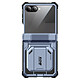I-Blason Coque pour Galaxy Z Flip 7 Modèle Armorbox avec Verre trempé et Clip Ceinture Bleu Résistance aux chutes jusqu'à 4.5 mètres certifiée norme militaire MIL STD 810H