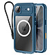 Shellbox Coque Étanche Intégrale pour iPhone Air MagSafe Antichocs avec Dragonne Bleu Cette coque bleue protège votre iPhone Air de l'eau et de la poussière grâce à la certification IP68 et supporte une immersion jusqu'à 2 mètres pendant 30 minutes
