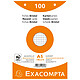 EXACOMPTA Paquet 100 fiches Bristol quadrillé 5x5 perforé - 148x210mm - Couleurs assorties Fiche Bristol
