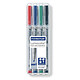 STAEDTLER Lumocolor marqueur non-permanent 312B Biseauté 1 - 2,5 mm étui de 4 Marqueur pour tableaux blancs