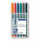 STAEDTLER Etui Box de 6 marqueurs Lumocolor Non Permanent 316F Pointe Fine Assortis Marqueur pour tableaux blancs