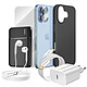 Mayaxess Pack Complet pour iPhone 17 Coque, Verre, Chargeurs, Batterie externe, écouteurs (7 pièces) Noir Ce coffret d'accessoires regroupe tous les essentiels pour protéger, recharger et utiliser votre iPhone 17 au quotidien