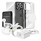 Mayaxess Pack Elite pour iPhone 16 Pro Coque, Verre, Chargeurs, Batterie externe, Magsafe, Écouteurs Bluetooth (8 pièces) Transparent Ce coffret complet réunit tous les accessoires indispensables pour protéger, recharger et utiliser votre iPhone 16 Pro dans les meilleures conditions