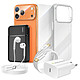 Mayaxess Pack Complet pour pour iPhone 17 Pro Max Coque, Verre, Chargeurs, Batterie externe, écouteurs (7 pièces) Transparent - Ce coffret d'accessoires regroupe tous les essentiels pour protéger, recharger et utiliser votre iPhone 17 Pro Max au quotidien