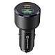 Swissten Chargeur Voiture Fast Charging 63W USB-C Power Delivery 45W et USB 3.0 18W Noir Ce chargeur possède une puissance totale de 63W pour charge ultra rapide