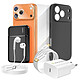 Mayaxess Pack Complet pour iPhone 17 Pro Coque, Verre, Chargeurs, Batterie externe, écouteurs (7 pièces) Noir Ce coffret d'accessoires regroupe tous les essentiels pour protéger, recharger et utiliser votre iPhone 17 Pro au quotidien