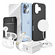 Mayaxess Pack Elite pour iPhone 17 Coque, Verre, Chargeurs, Batterie externe, Magsafe, Écouteurs Bluetooth (8 pièces) Noir Ce coffret complet réunit tous les accessoires indispensables pour protéger, recharger et utiliser votre iPhone 17 dans les meilleures conditions