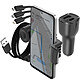 Pack Accessoires Voiture avec Chargeur USB-C + Câble 3 en 1 et Support Noir Support voiture rotatif à fixer sur grille d’aération pour garder le smartphone en vue