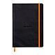 CLAIREFONTAINE RHODIARAMA carnet souple BLACK A5 ligné 160p papier 90g fermeture élastique Carnet