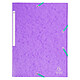 EXACOMPTA Chemise 3 rabats + elastique A4 cap 35 mm carte Violet x 25 Chemise à rabat