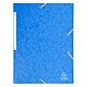 EXACOMPTA Chemise 3 rabats + elastique A4 cap 35 mm carte Bleu x 25 Chemise à rabat