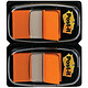POST-IT Lot de 2 Post-it Marque-page adhésif Index, 25,4 x 43,2 mm, orange Index