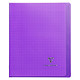 CLAIREFONTAINE Cahier Protège-cahier Koverbook Piqué Polypro 17x22cm 96p séyès Violet Transparent Cahier