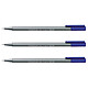 STAEDTLER Feutre Fineliner Triplus Tracé 0,3 mm Bleu x 3 Feutre à pointe fine