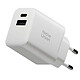 Native Union Chargeur Mural Double Port USB-C / USB-A GaN Power Delivery 45W Blanc Chargeur GaN 45W avec double port USB-C et USB-A pour alimenter deux appareils en simultané en toute sécurité