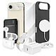 Mayaxess Pack Elite pour iPhone 17 Air Coque, Verre, Chargeurs, Batterie externe, Magsafe, Écouteurs Bluetooth (8 pièces) Noir Ce coffret complet réunit tous les accessoires indispensables pour protéger, recharger et utiliser votre iPhone 17 Air dans les meilleures conditions