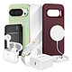 Mayaxess Pack Elite pour Pixel 10 Pro Coque, Verre, Chargeurs, Batterie externe, Magsafe, Écouteurs Bluetooth (7 pièces) Bordeaux - Ce coffret complet réunit tous les accessoires indispensables pour protéger, recharger et utiliser votre Google Pixel 10 Pro dans les meilleures conditions