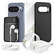 Mayaxess Pack Complet pour Pixel 10 Pro Coque, Verre, Chargeurs, Batterie externe, écouteurs (6 pièces) Noir - Ce coffret d'accessoires regroupe tous les essentiels pour protéger, recharger et utiliser votre Google Pixel 10 Pro au quotidien