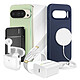 Mayaxess Pack Elite pour Pixel 10 Pro Coque, Verre, Chargeurs, Batterie externe, Magsafe, Écouteurs Bluetooth (7 pièces) Bleu nuit - Ce coffret complet réunit tous les accessoires indispensables pour protéger, recharger et utiliser votre Google Pixel 10 Pro dans les meilleures conditions