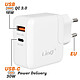 Avis LinQ Chargeur USB Quick Charge 18W et USB-C Power Delivery 30W avec Câble type C Blanc