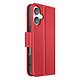 Avizar Étui Portefeuille pour iPhone 16 en Cuir Premium avec Fonction Stand - Cet étui portefeuille rouge pour iPhone 16 est fabriqué en cuir véritable pleine fleur, avec coutures soignées et tranches lissées pour une finition nette