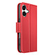 Avizar Étui Portefeuille pour iPhone 17 en Cuir Premium avec Fonction Stand - Cet étui portefeuille rouge pour iPhone 17 est fabriqué en cuir véritable pleine fleur, avec coutures soignées et tranches lissées pour une finition nette