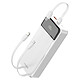MAXEXCELL Batterie de Secours 20000mAh 2 Port USB-A / USB-C avec 2 Câbles et Écran LCD Blanc - Capacité 20000 mAh permettant jusqu'à 4 recharges complètes de smartphone