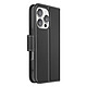 Avizar Étui Portefeuille pour iPhone 16 Pro en Cuir Premium avec Fonction Stand - Cet étui portefeuille noir pour iPhone 16 Pro est fabriqué en cuir véritable pleine fleur, avec coutures soignées et tranches lissées pour une finition nette