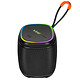 LinQ Mini Enceinte sans Fil Bluetooth 5W Étanche IPX6 avec Éclairage LED Noir L'enceinte diffuse un son puissant et équilibré avec des basses profondes