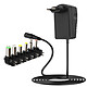 Max excell Chargeur Secteur Multi Appareils 30W Réglable 3-12V avec 6 Embouts Inclus Noir Adaptez la tension facilement de 3V à 12V pour une compatibilité maximale